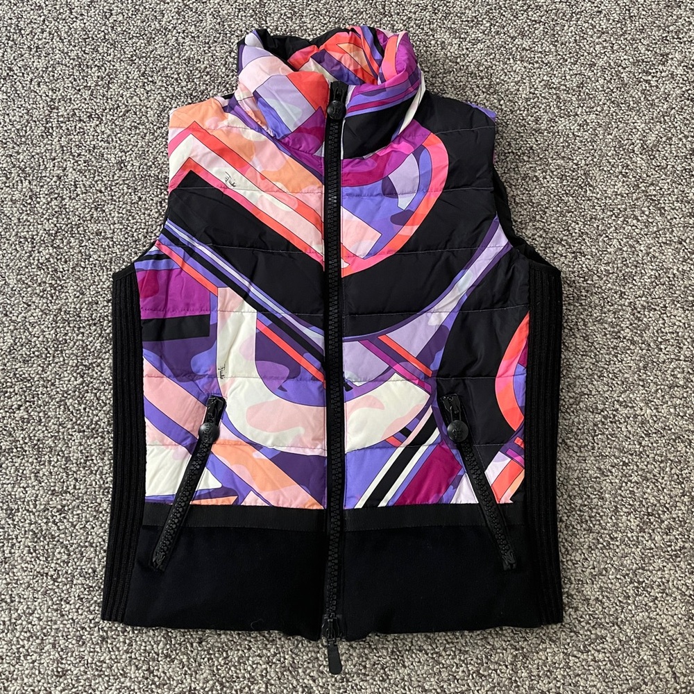 Emilio Pucci Italy Colorful Puffer Knit Vest 40